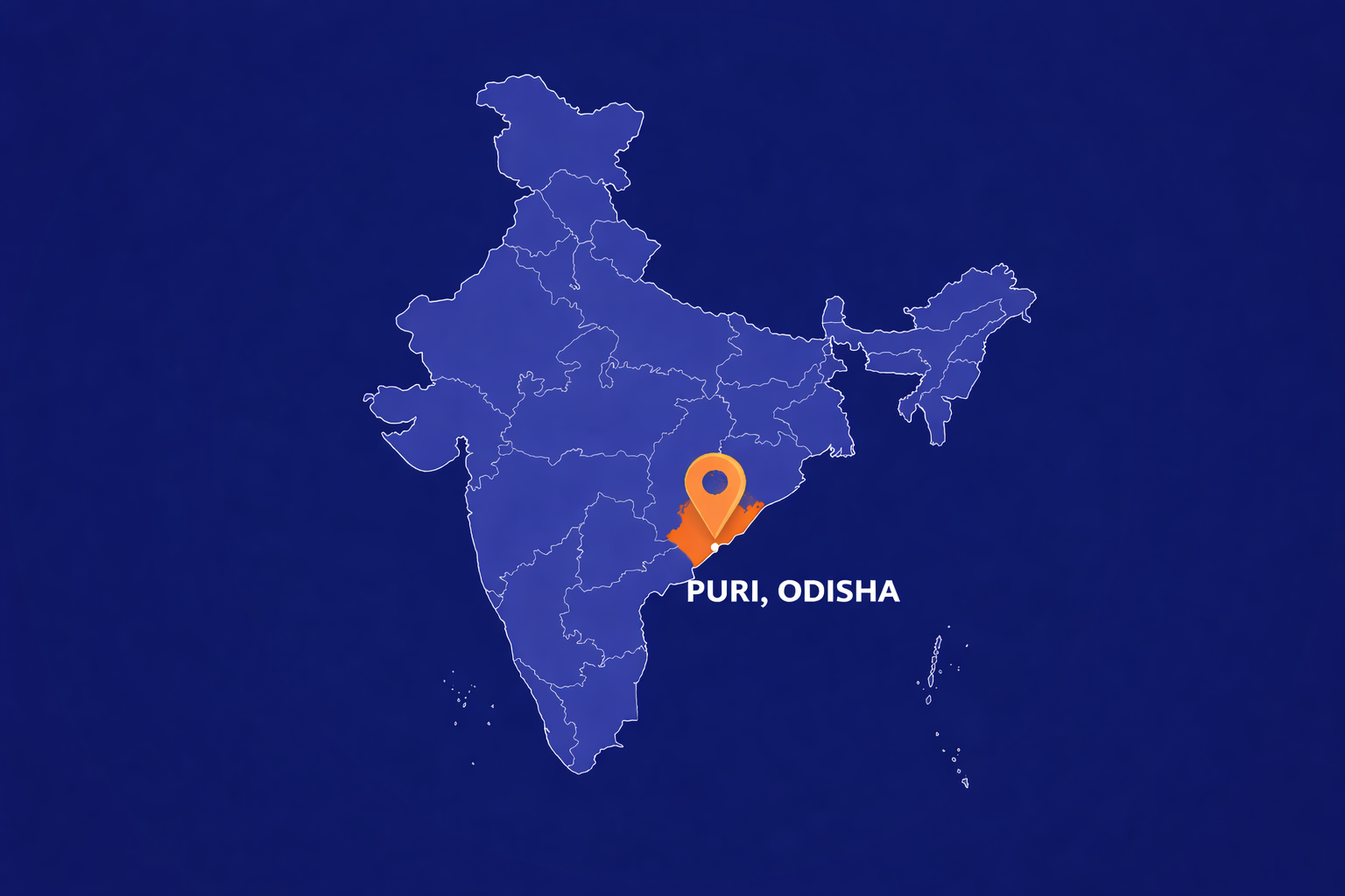 Nigamananda Ashram, Nilachala Saraswata Sangha, Puri map